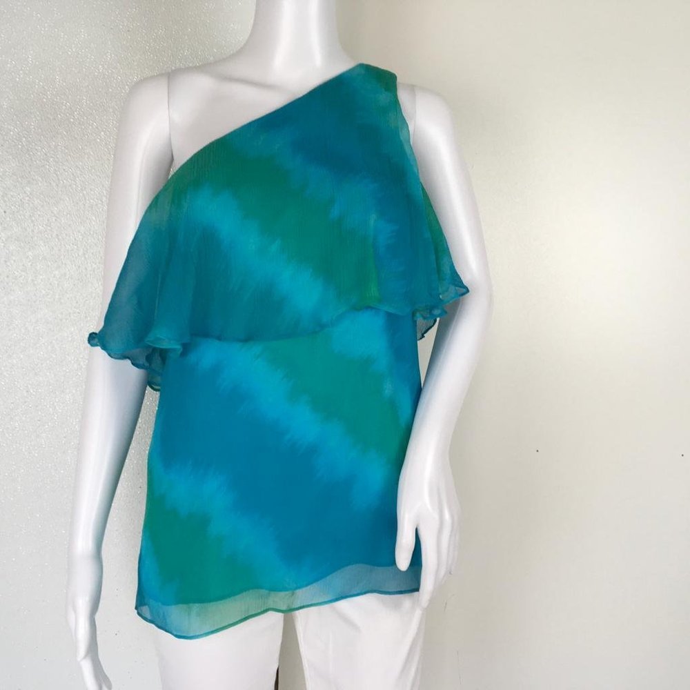 NWT Ramy Brook Women's One Shoulder Blouse Multicolor Size S